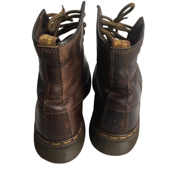 Vintage Dr Martens Boots Mens Size 9 Brown Leather Lace Up Made England 2000s main image 10